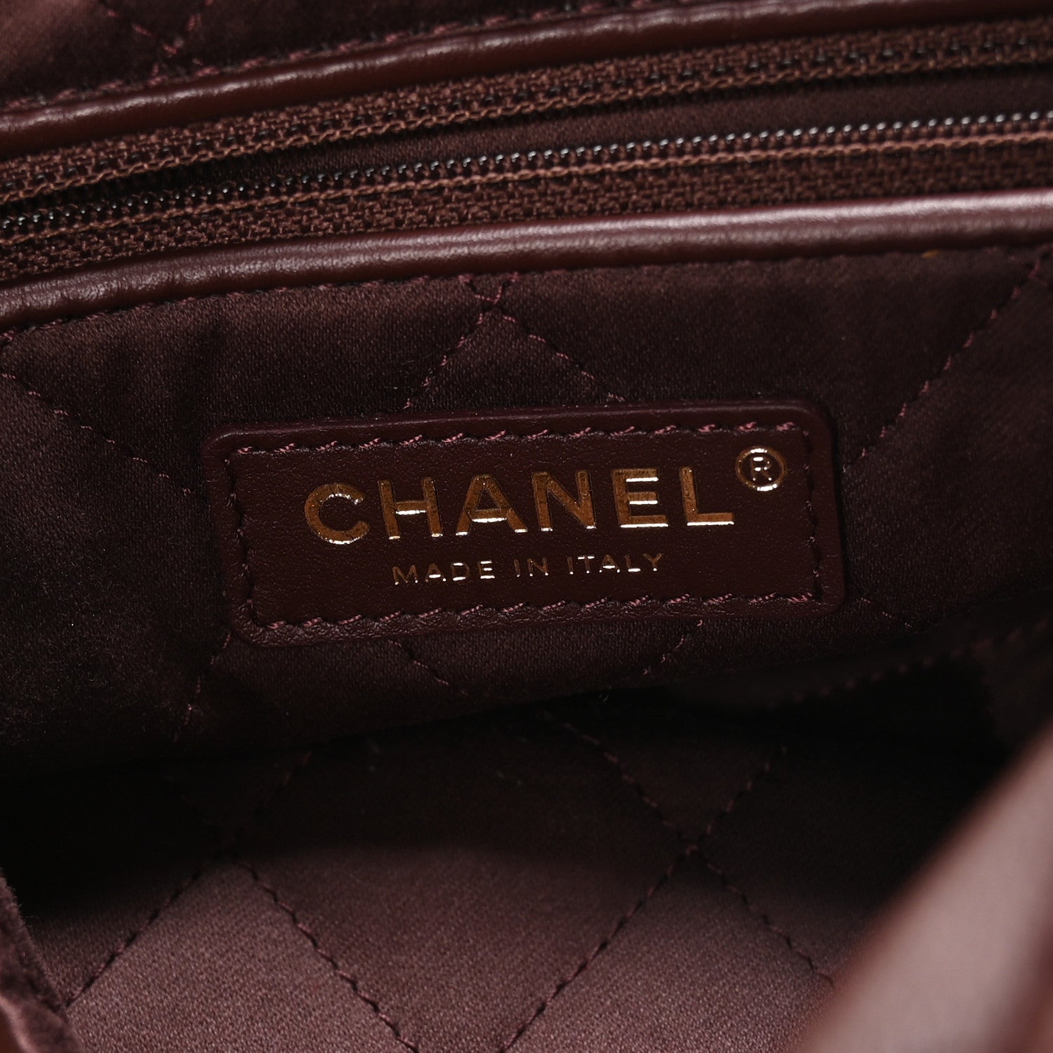 Chanel Shiny Calfskin Quilted Small Chanel 22 Dark Brown