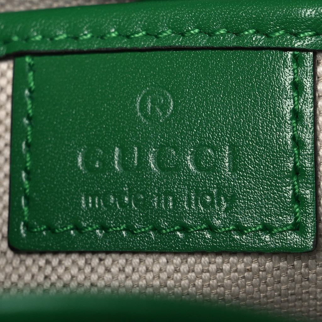 Gucci Boarded Dyana Lux Calfskin Web Small Bamboo 1947 Top Handle Bag Spring Green
