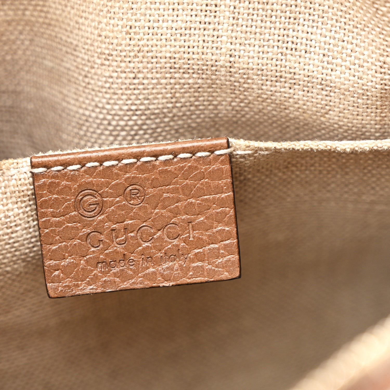 Gucci Monogram Mini Bree Messenger Bag Beige Tabacco