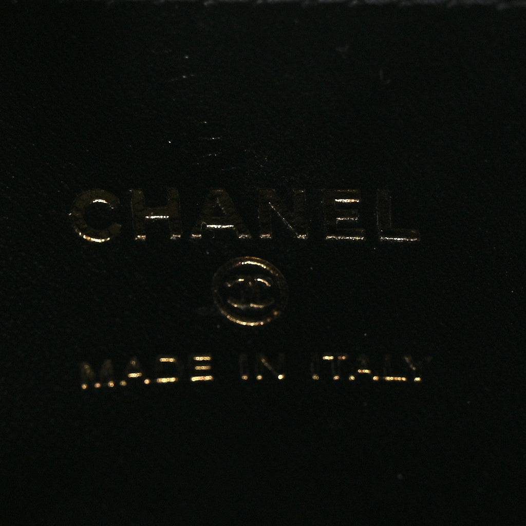 Chanel Shiny Aged Calfskin Quilted Mini Nano Kelly Shopper Black