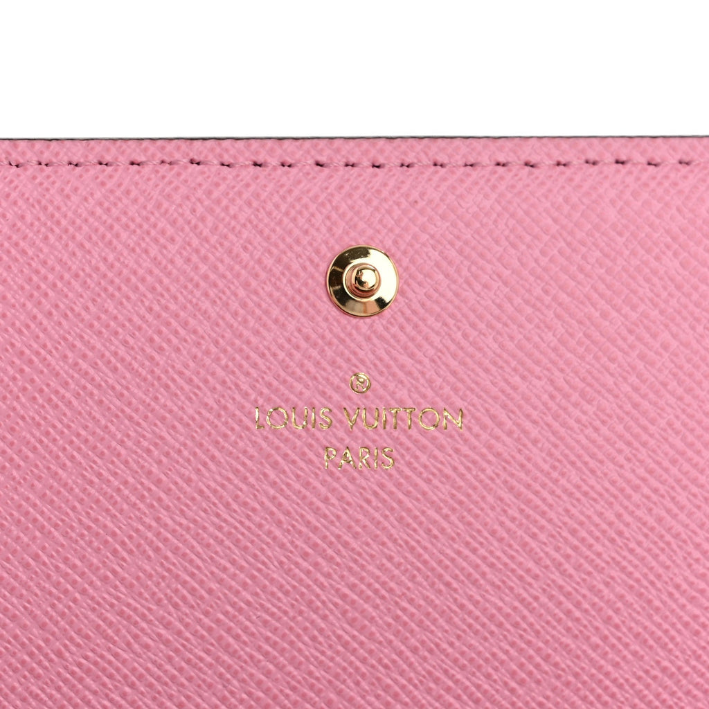Louis Vuitton Damier Ebene 2022 Christmas Animation Paris Sarah Wallet Pink