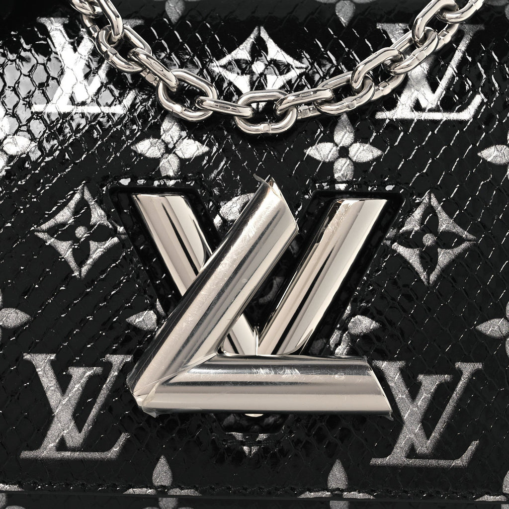 Louis Vuitton Snakeskin Monogram Twist Shoulder Bag PM Black