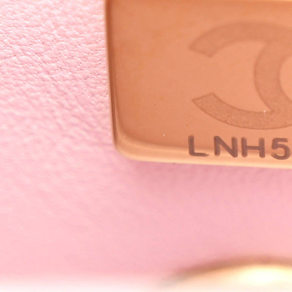 Chanel Metallic Caviar Quilted Extra Mini Coco Handle Flap Light Pink