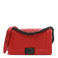 Chanel Calfskin Quilted Medium Boy Flap Red