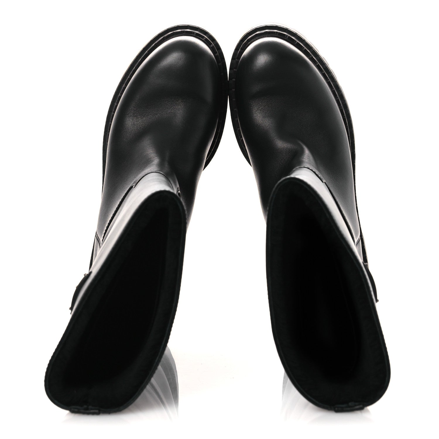 Prada Vitello Shearling Winter 2 Boots 39.5 Black