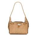 Chanel Braided Raffia Calfskin Quilted Mini Chanel 25 Handbag Beige Black