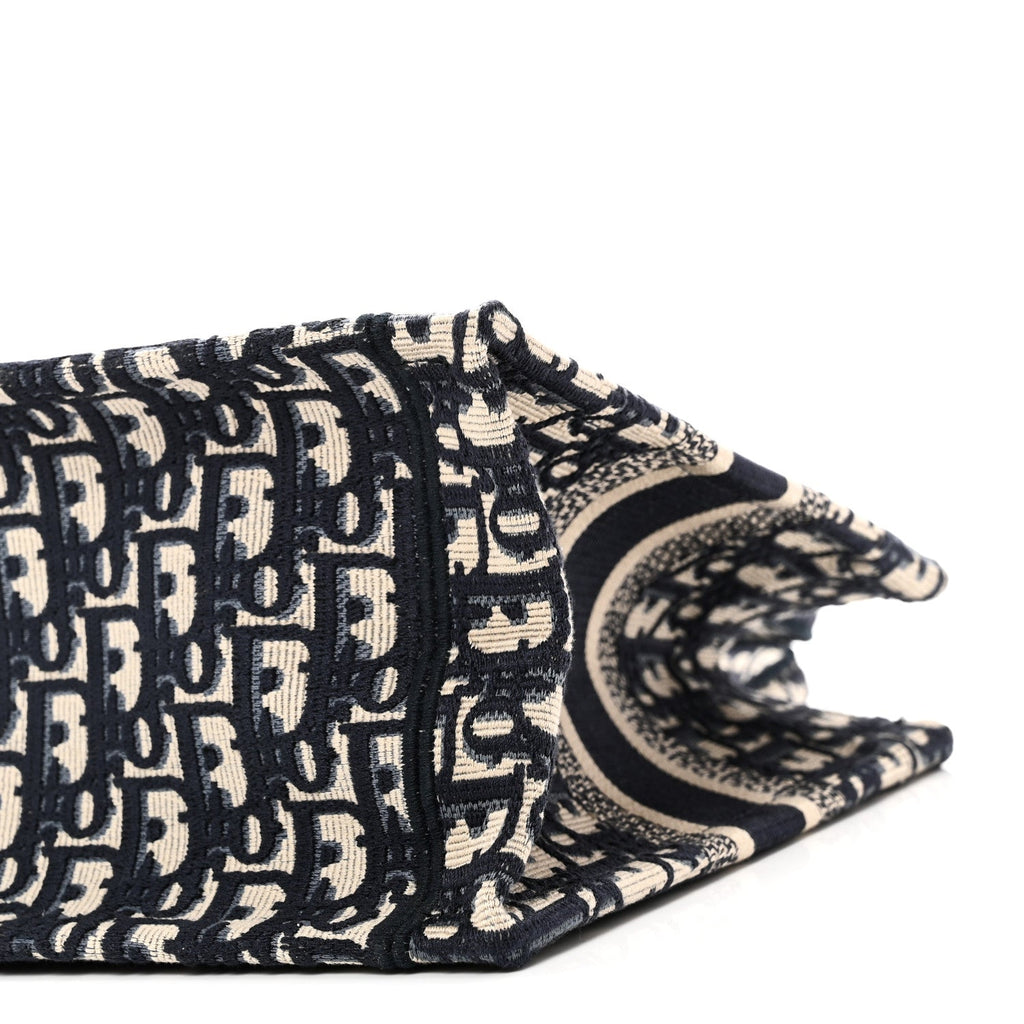 Christian Dior Oblique Small Book Tote Blue Multicolor