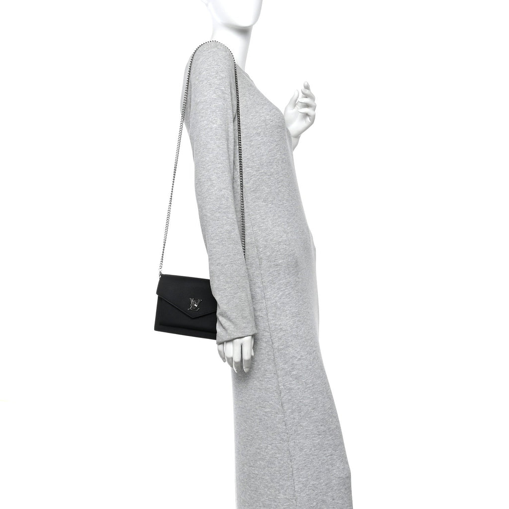 Louis Vuitton Soft Calfskin My Lockme Chain Pochette Black