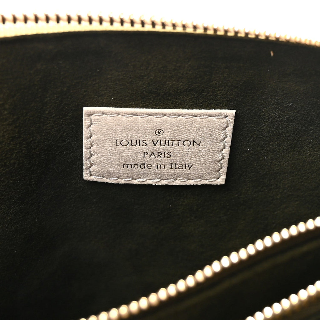 Louis Vuitton Lambskin Embossed Monogram Coussin PM White