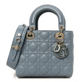 Christian Dior Lambskin Cannage Small My ABCDior Lady Dior Cloud Blue