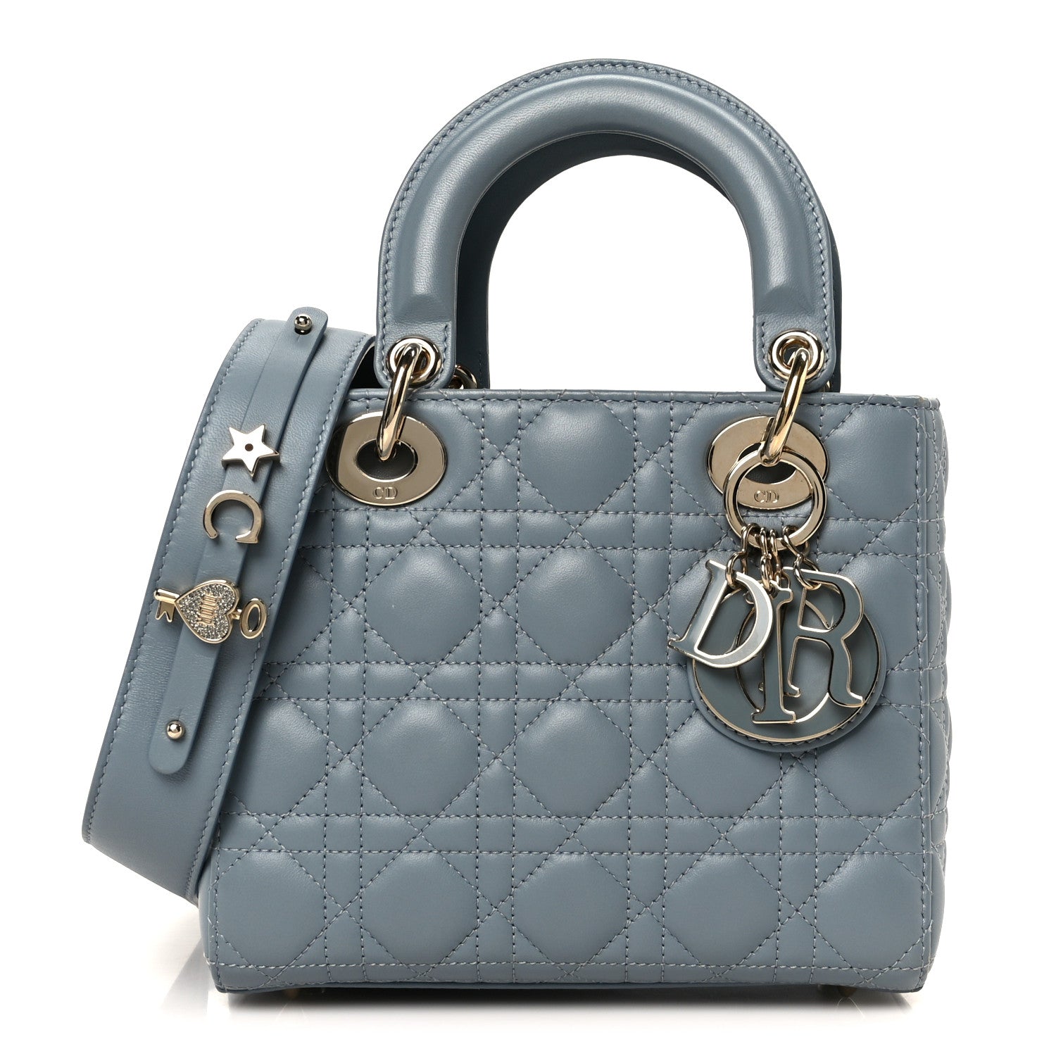 Christian Dior Lambskin Cannage Small My ABCDior Lady Dior Cloud Blue
