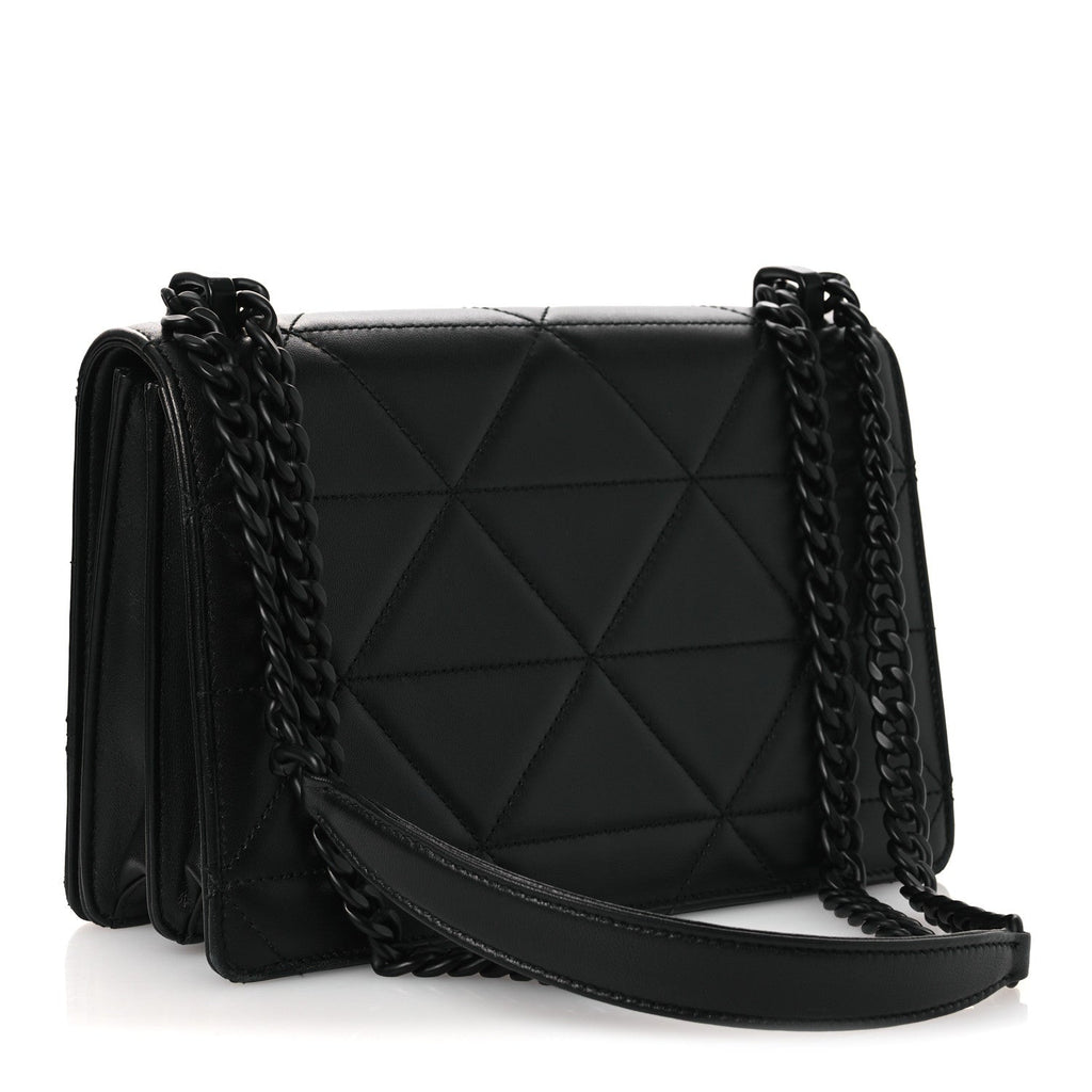 Prada Nappa Triangle Stitched Spectrum Shoulder Bag Black