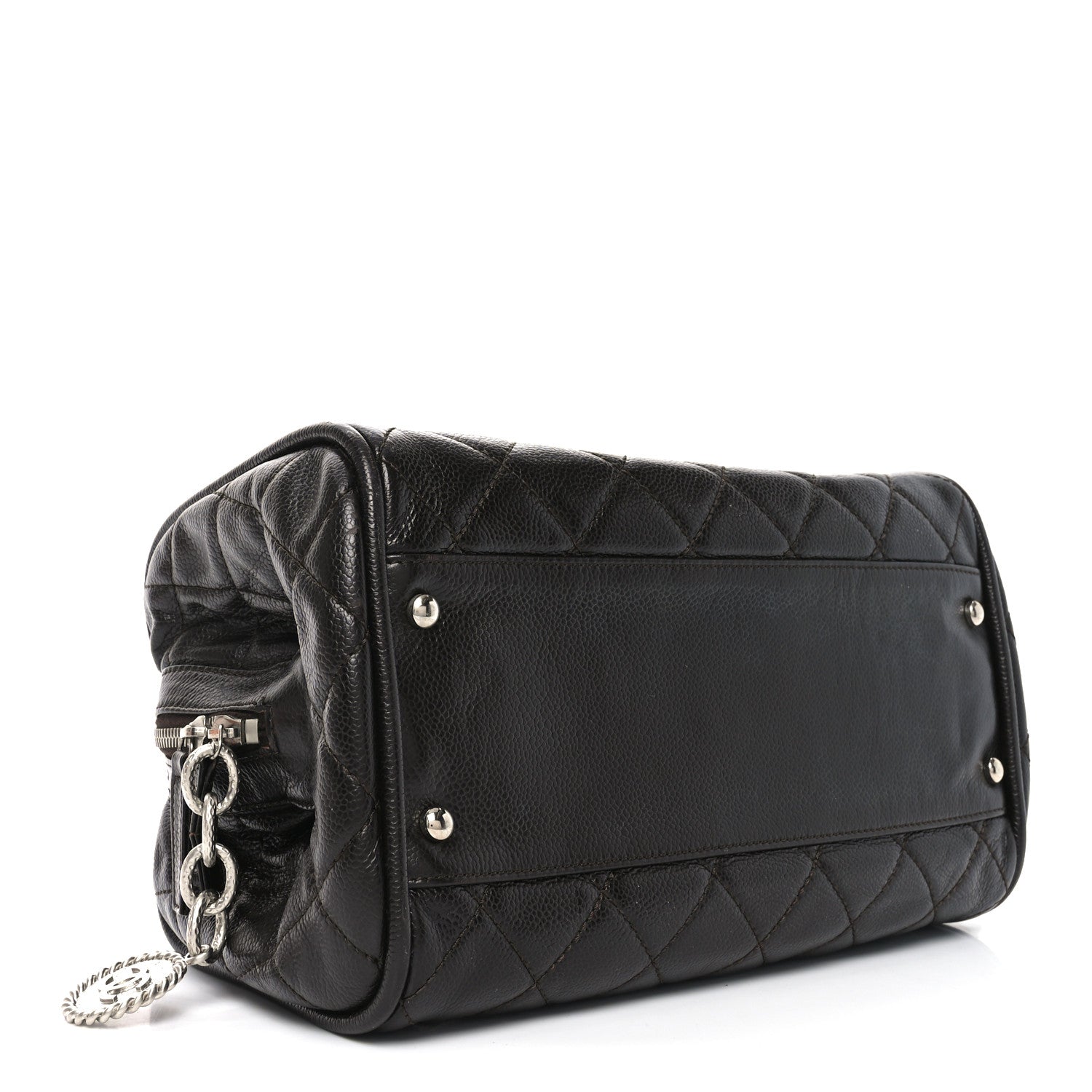 Chanel Caviar Quilted CC Timeless Bowler Dark Brown