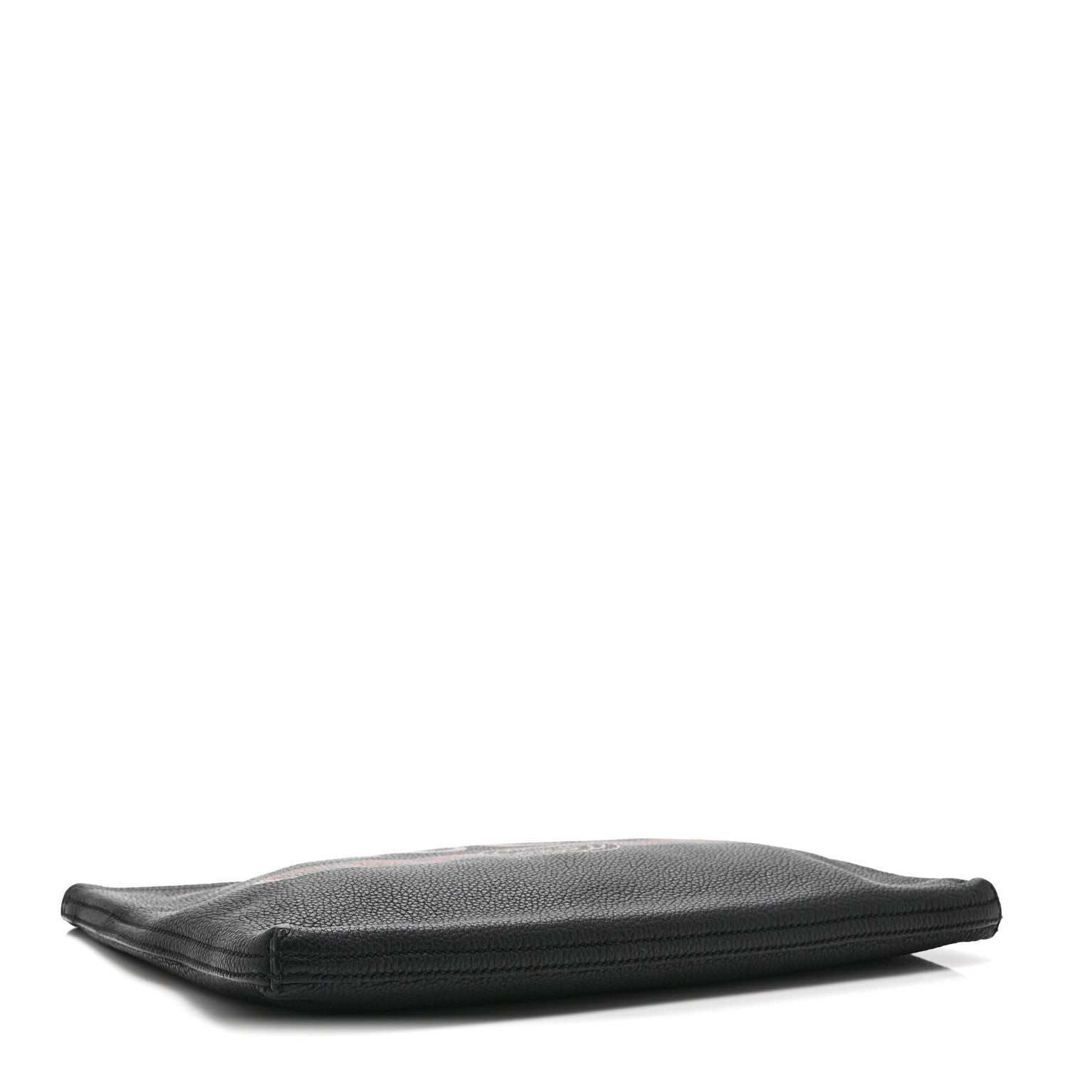 Gucci Pebbled Calfskin Medium Logo Portfolio Clutch Black