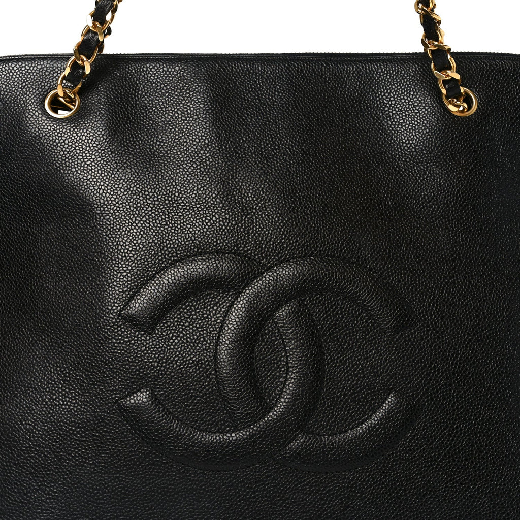 Chanel Caviar Large CC Shoulder Bag Black