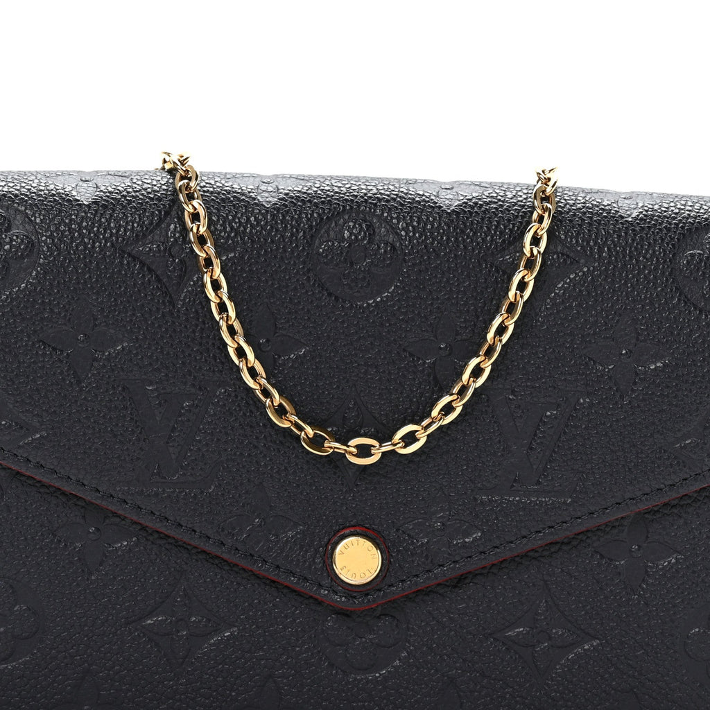 Louis Vuitton Empreinte Pochette Felicie Chain Wallet Marine Rouge