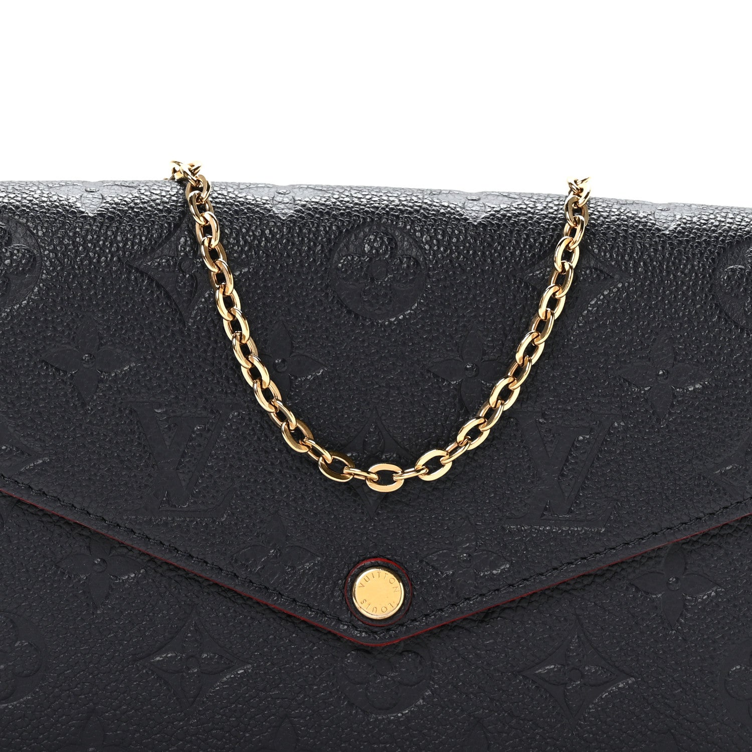 Louis Vuitton Empreinte Pochette Felicie Chain Wallet Marine Rouge