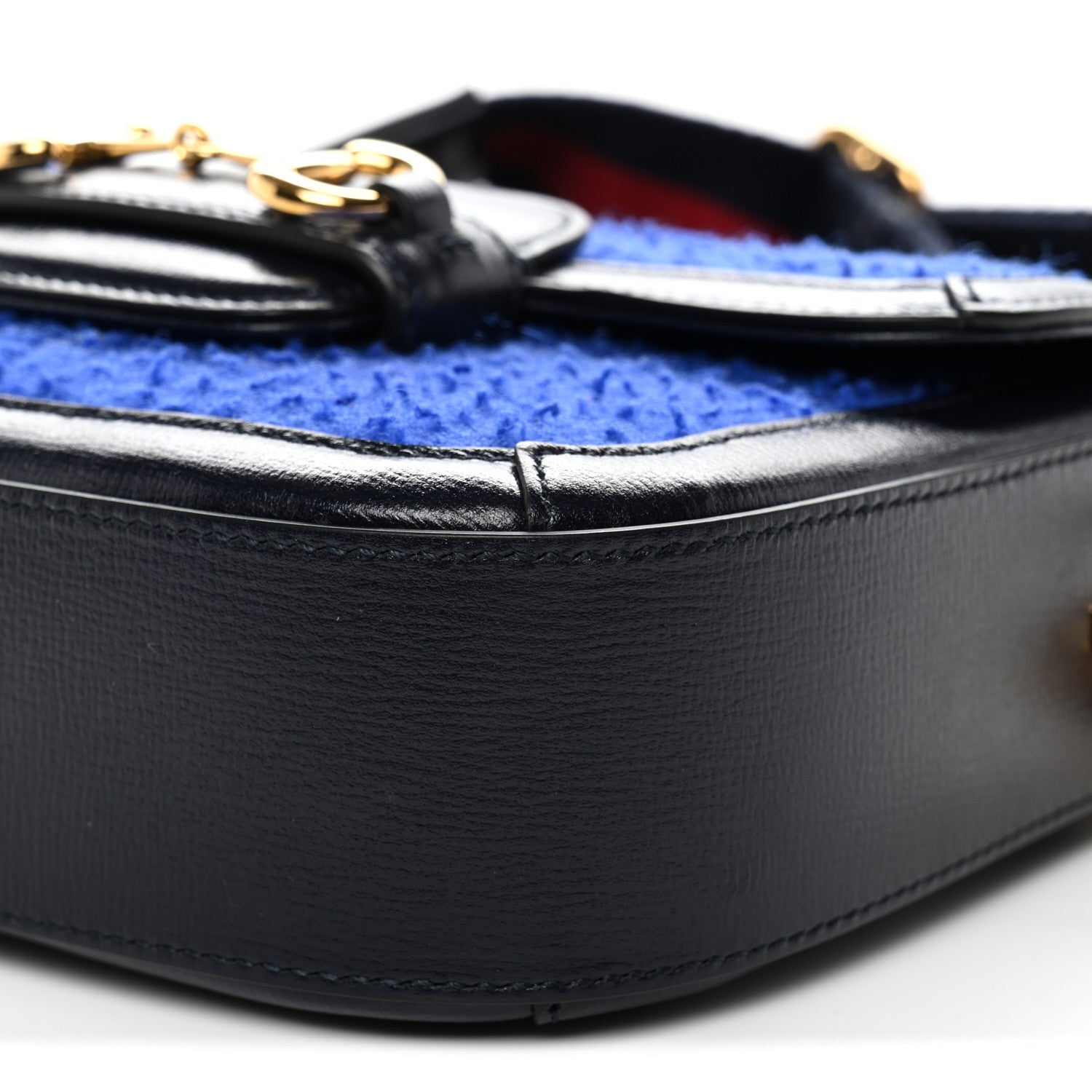 Gucci Casy Wool Azalea Calfskin Mini Horsebit 1955 Shoulder Bag Blue China