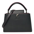 Louis Vuitton Taurillon Capucines PM Black Fuchsia