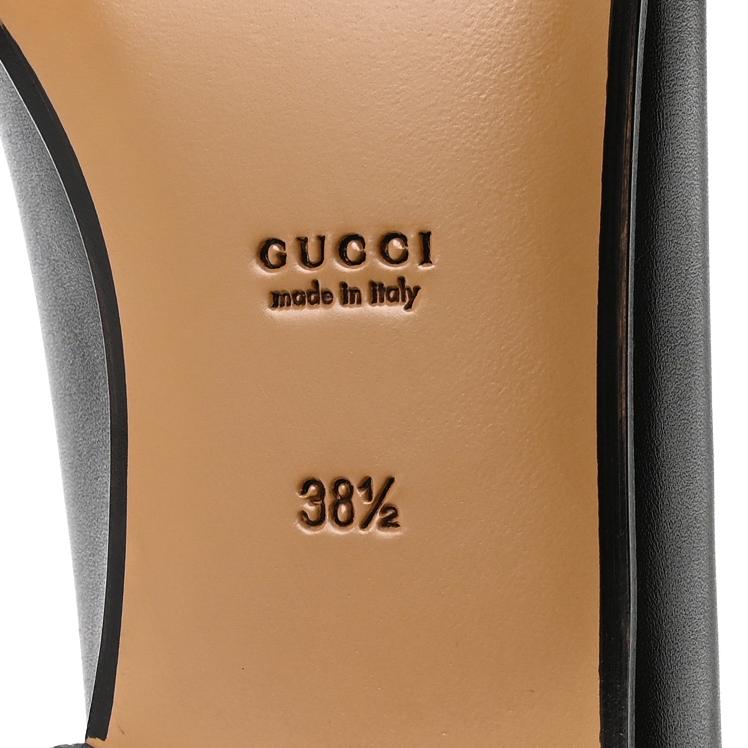 Gucci Calfskin Womens Jordaan Loafers 38.5 Black