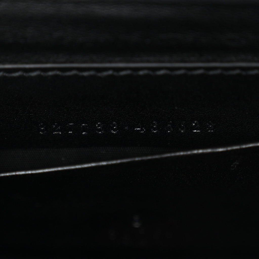 Gucci Boarded Dyana Lux Calfskin Web Monochrome Mini Bamboo 1947 Top Handle Bag Black