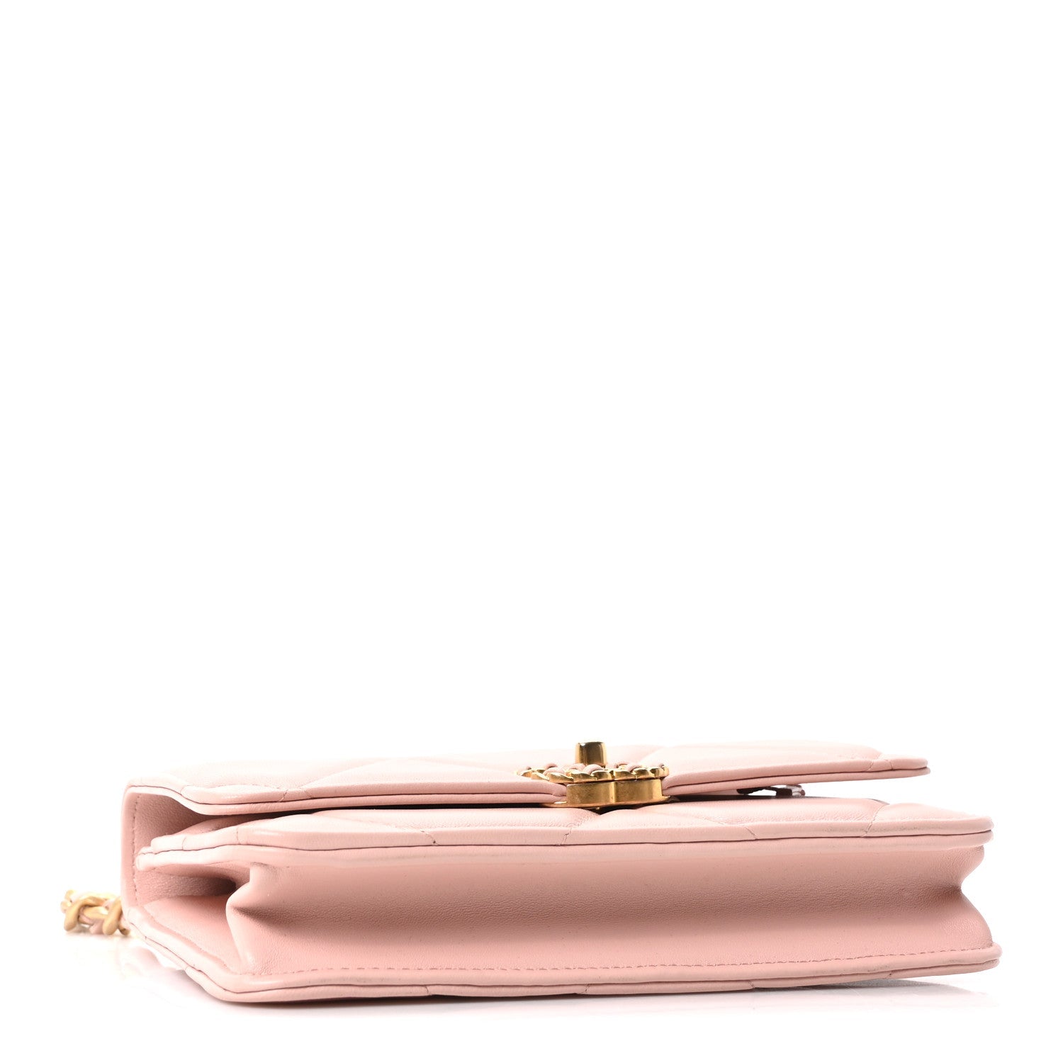Chanel Lambskin Quilted Chanel 19 Wallet On Chain WOC Light Pink