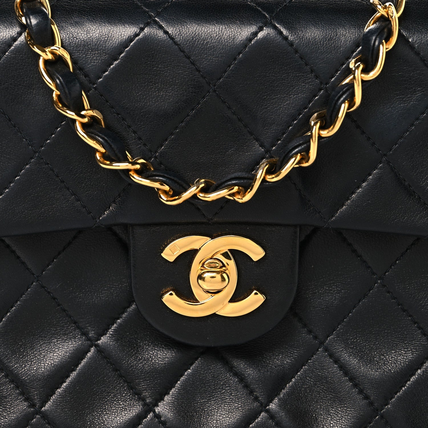 Chanel Lambskin Quilted Mini Square Flap Black