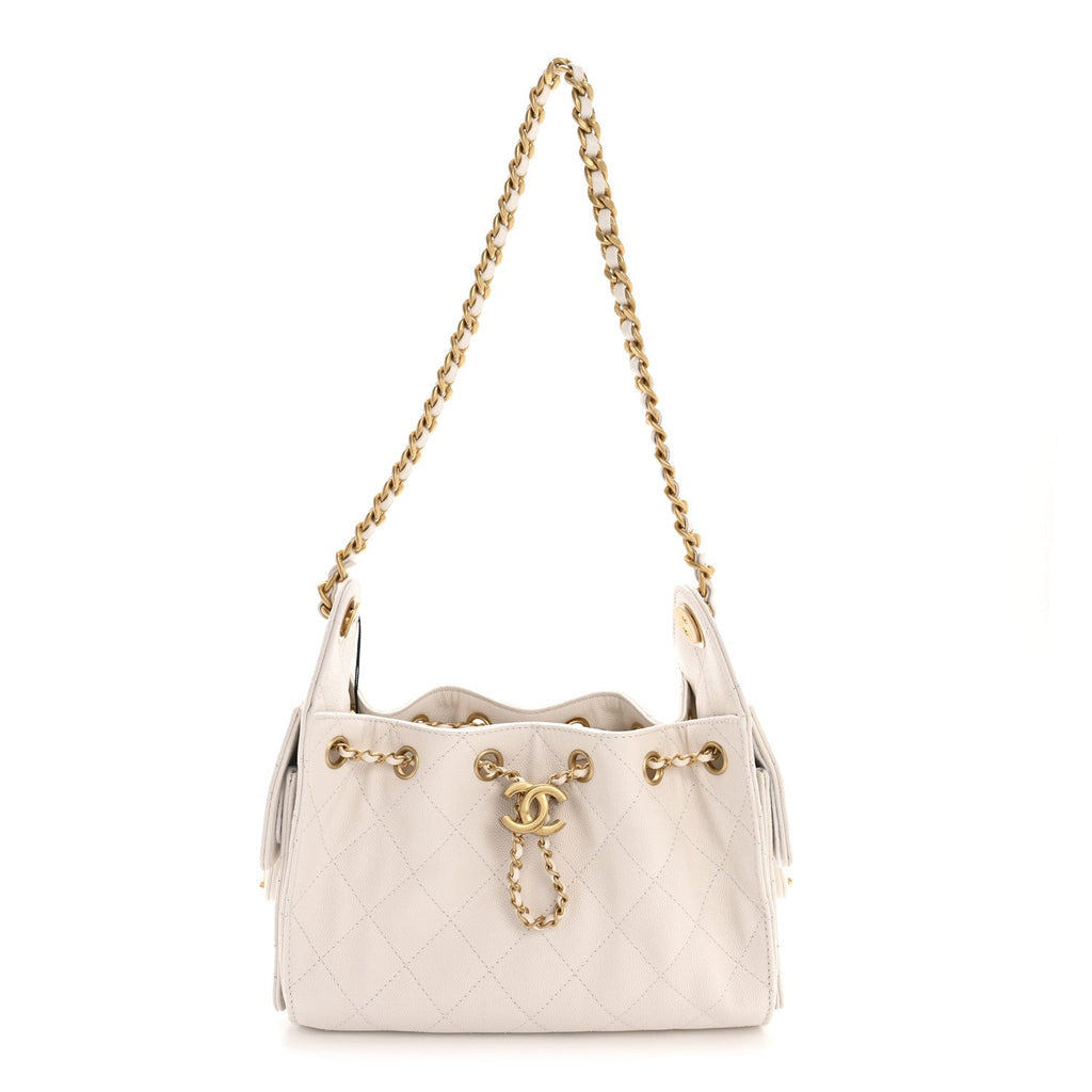 Chanel Caviar Quilted Mini Chanel 25 Handbag White