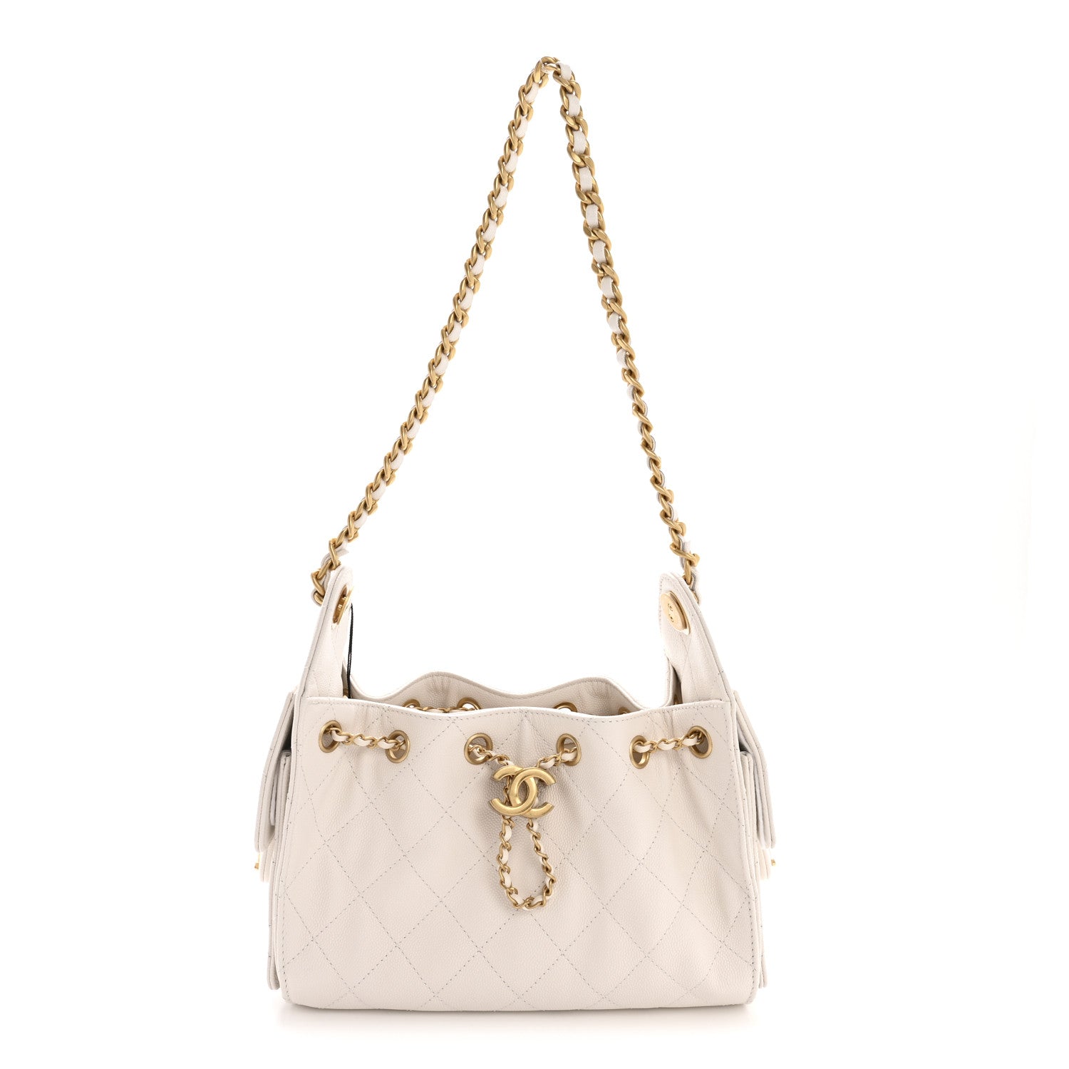 Chanel Caviar Quilted Mini Chanel 25 Handbag White