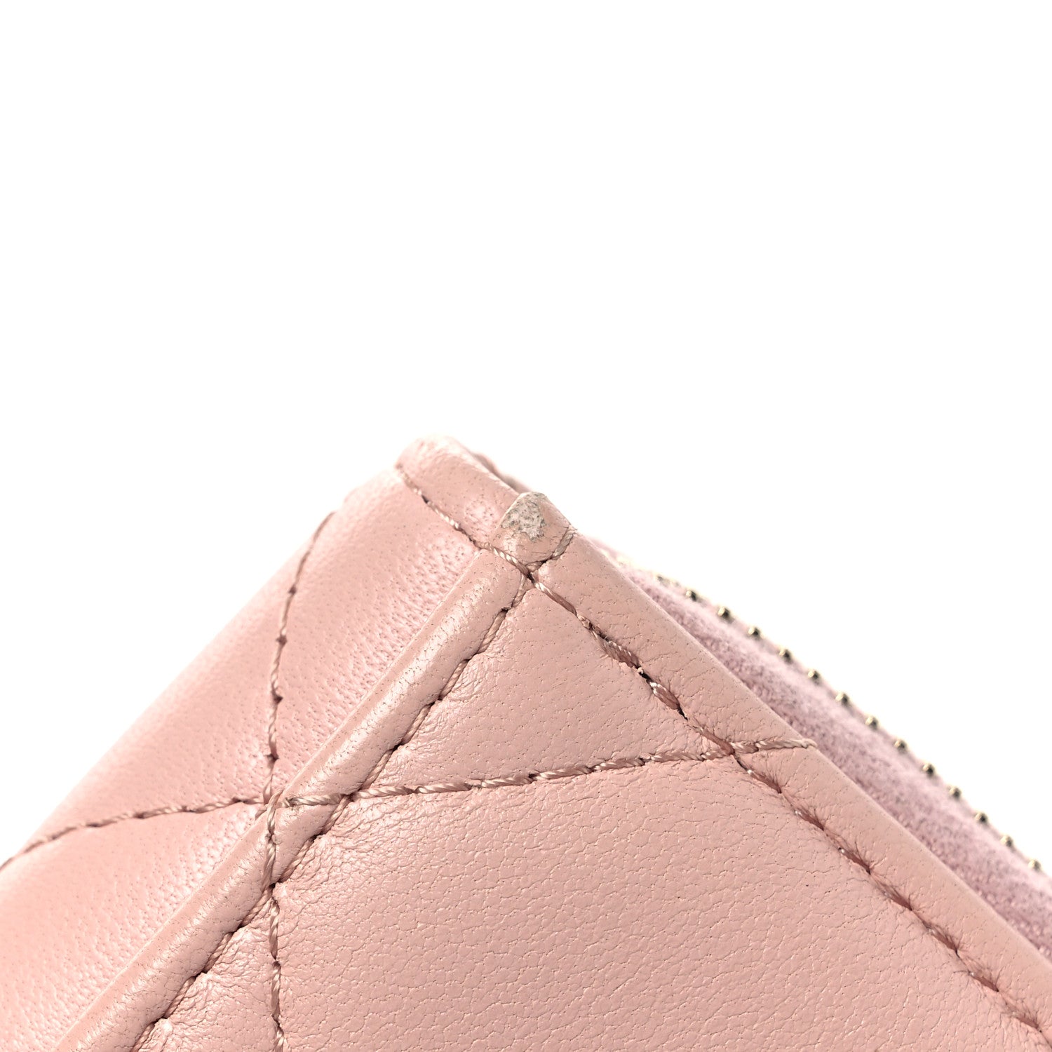 Lambskin Quilted Chanel 19 Vertical Zip Card Holder Wallet Light Pink