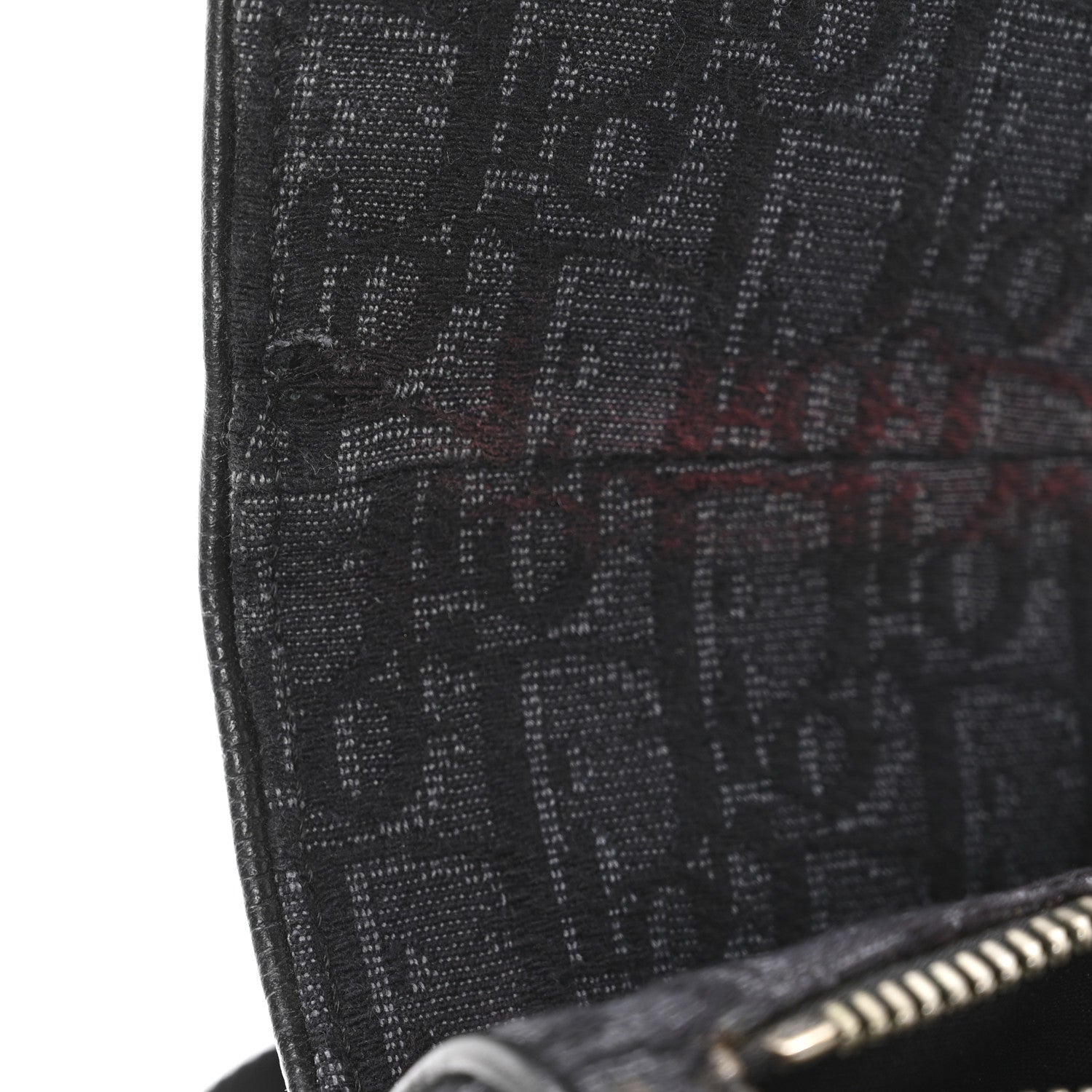 Christian Dior Oblique Mens Saddle Bag Black Blue