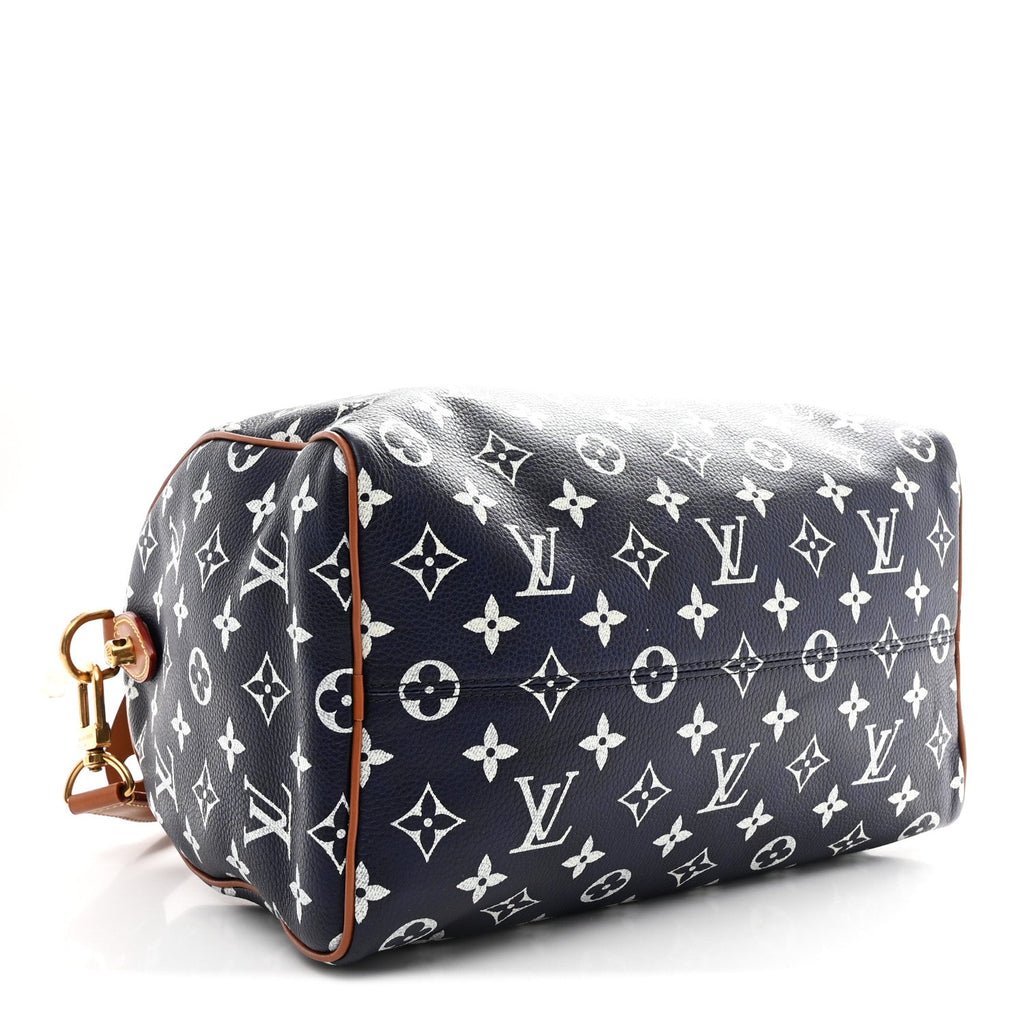 Louis Vuitton Calfskin Monogram Speedy P9 Bandouliere 30 Indigo