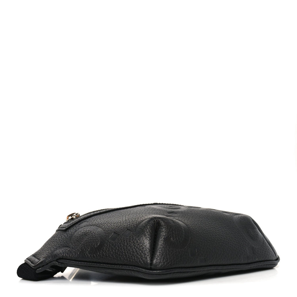 Gucci Piuma Calfskin Jumbo GG Embossed Small Belt Bag Black