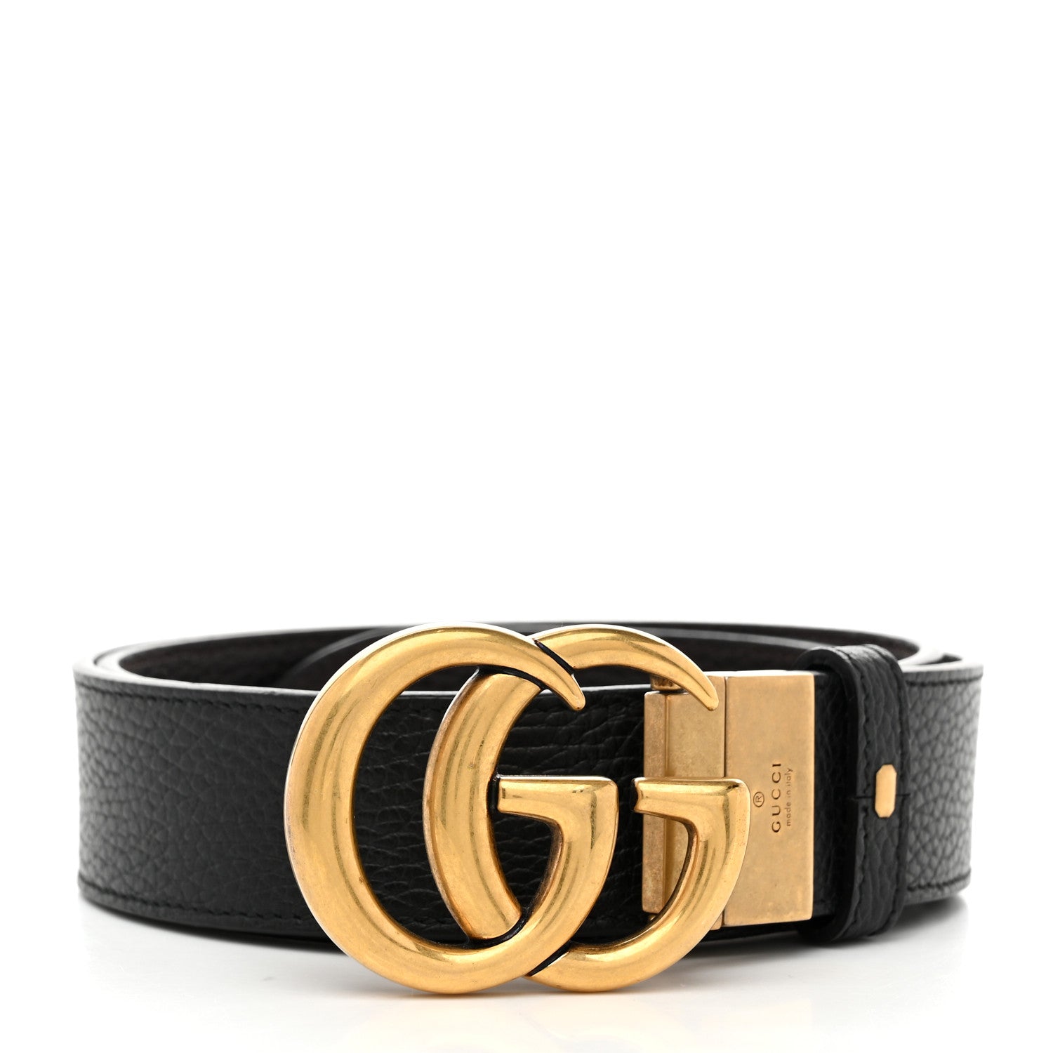 Gucci Calfskin Double G Reversible 37mm Belt 95 38 Black Cocoa