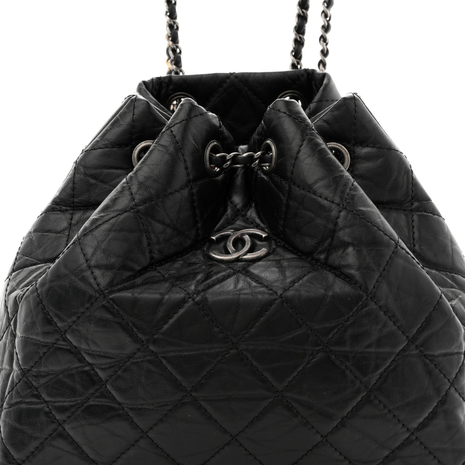 Chanel Aged Calfskin Quilted Small Gabrielle Backpack Black