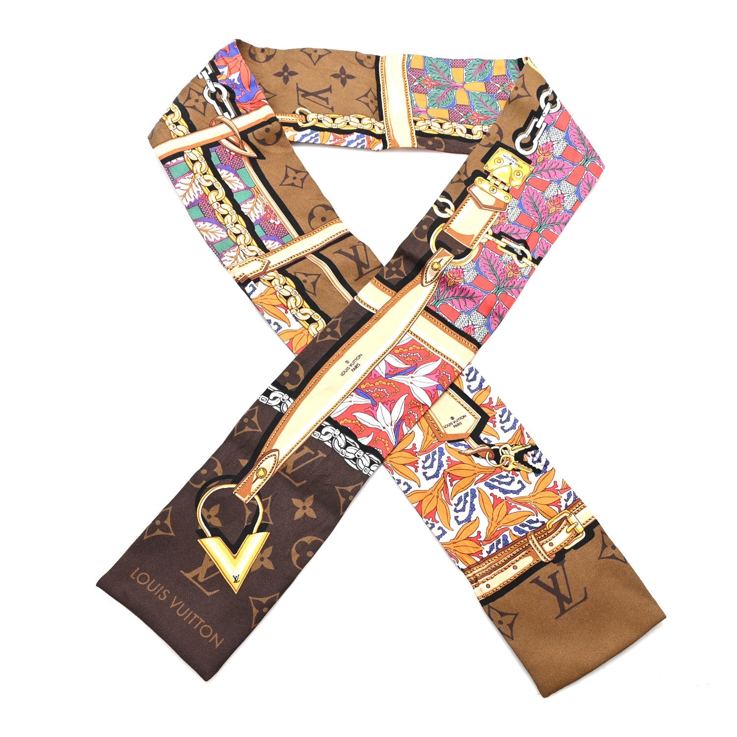 Louis Vuitton Silk Monogram Confidential Garden Bandeau Brown