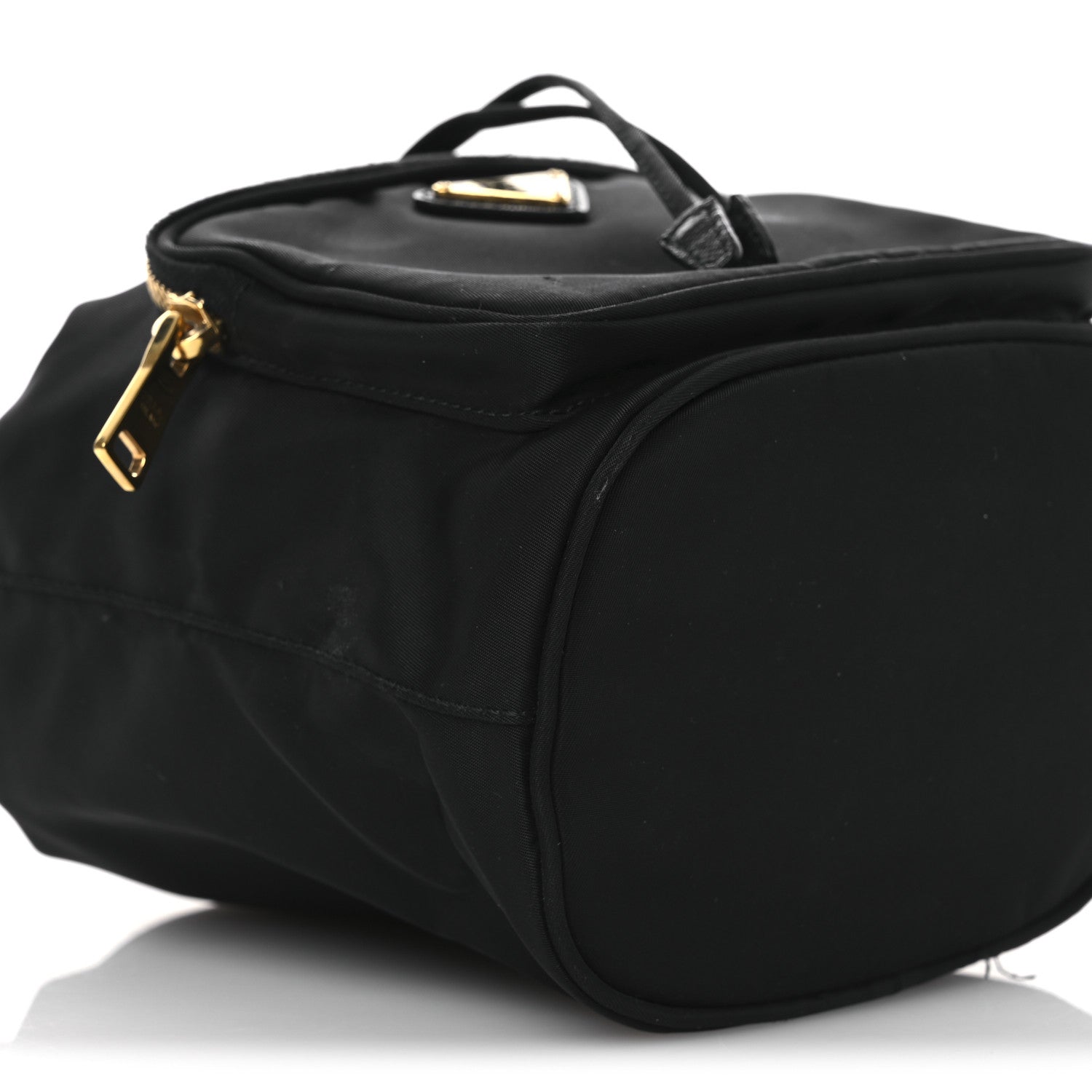 Prada Saffiano Tessuto Nylon Mini Bucket Crossbody Bag Black