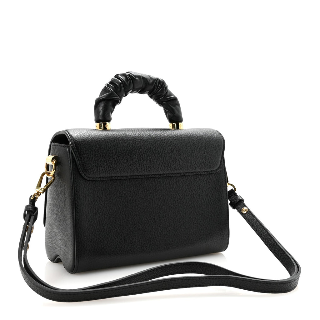 Louis Vuitton Taurillon Smooth Calfskin Scrunchie Twist One Handle MM Black