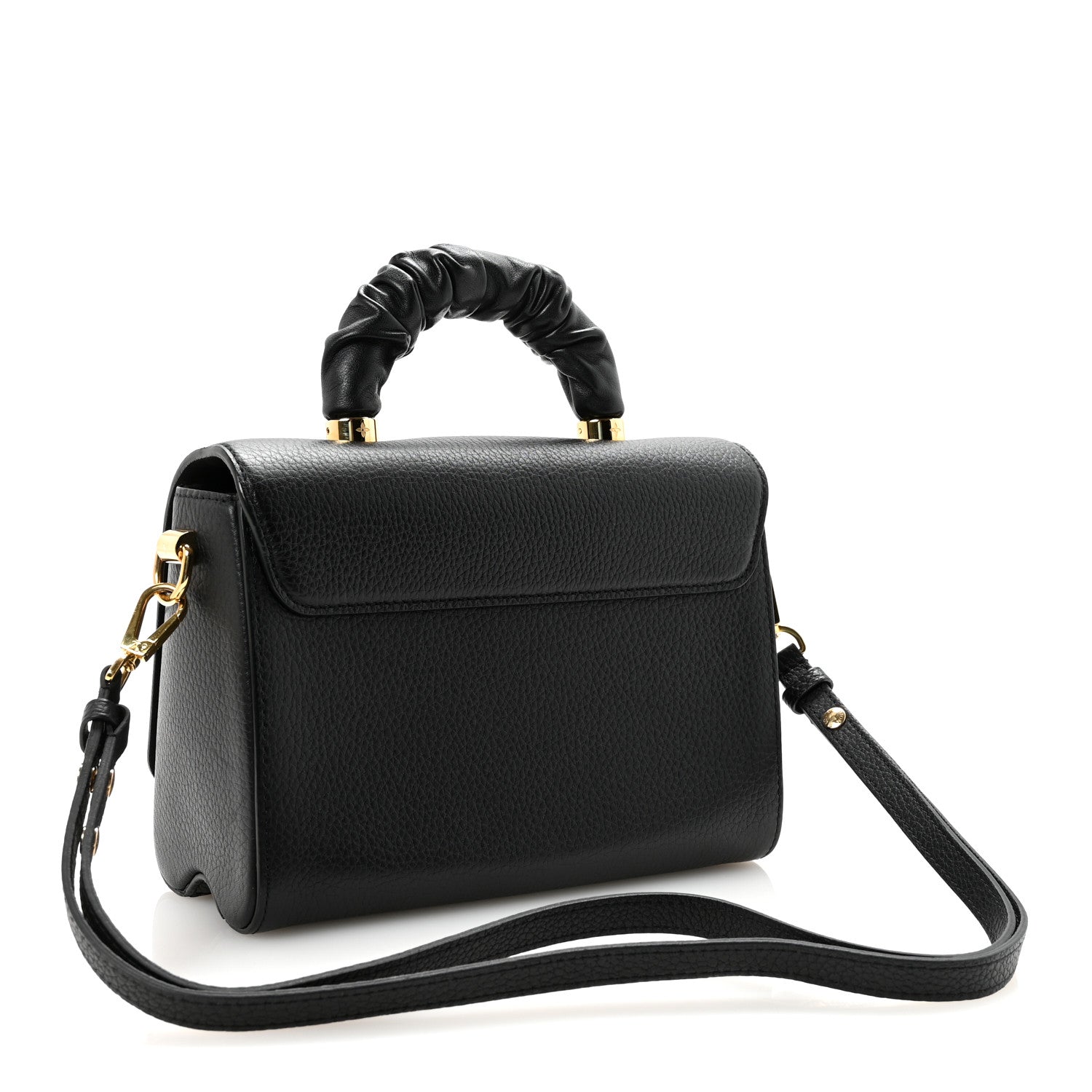 Louis Vuitton Taurillon Smooth Calfskin Scrunchie Twist One Handle MM Black