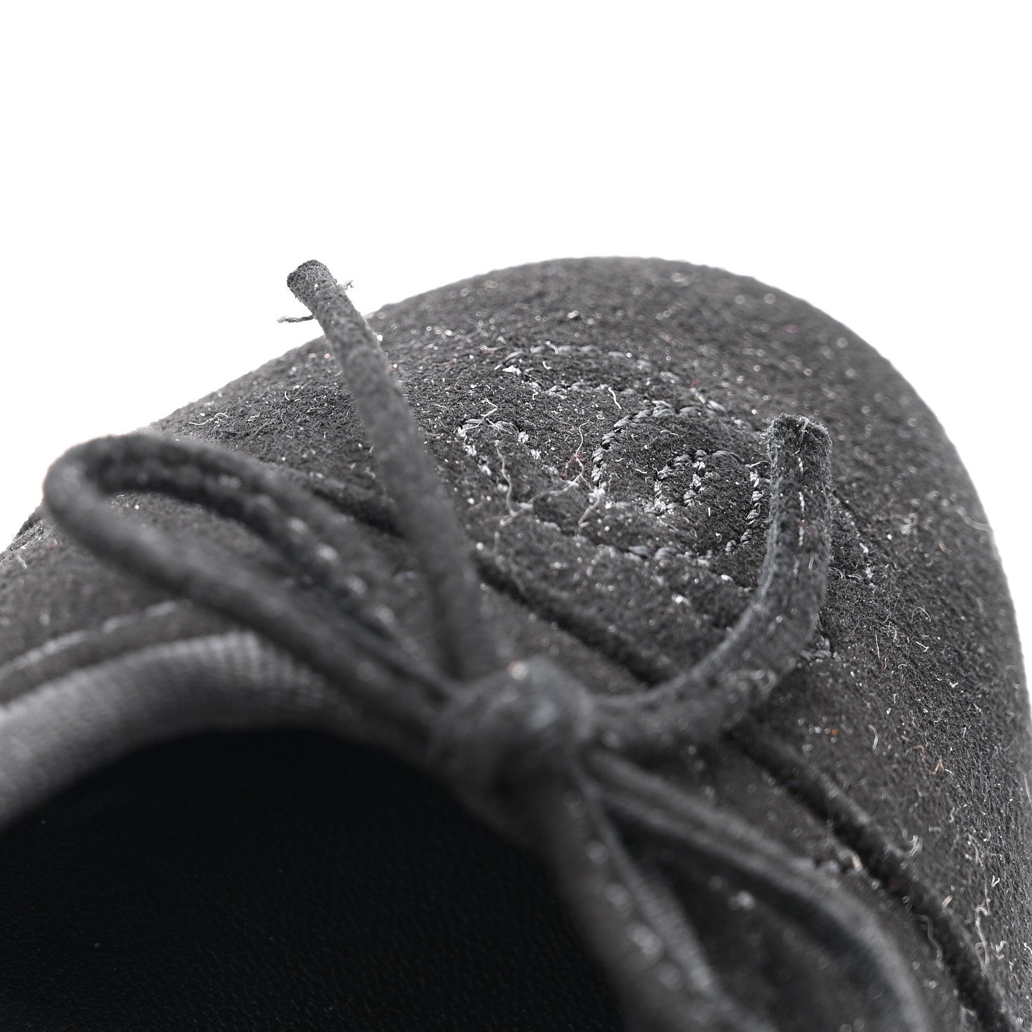 Chanel Suede Quilted Cap Toe CC Ballerina Flats 39.5 Black