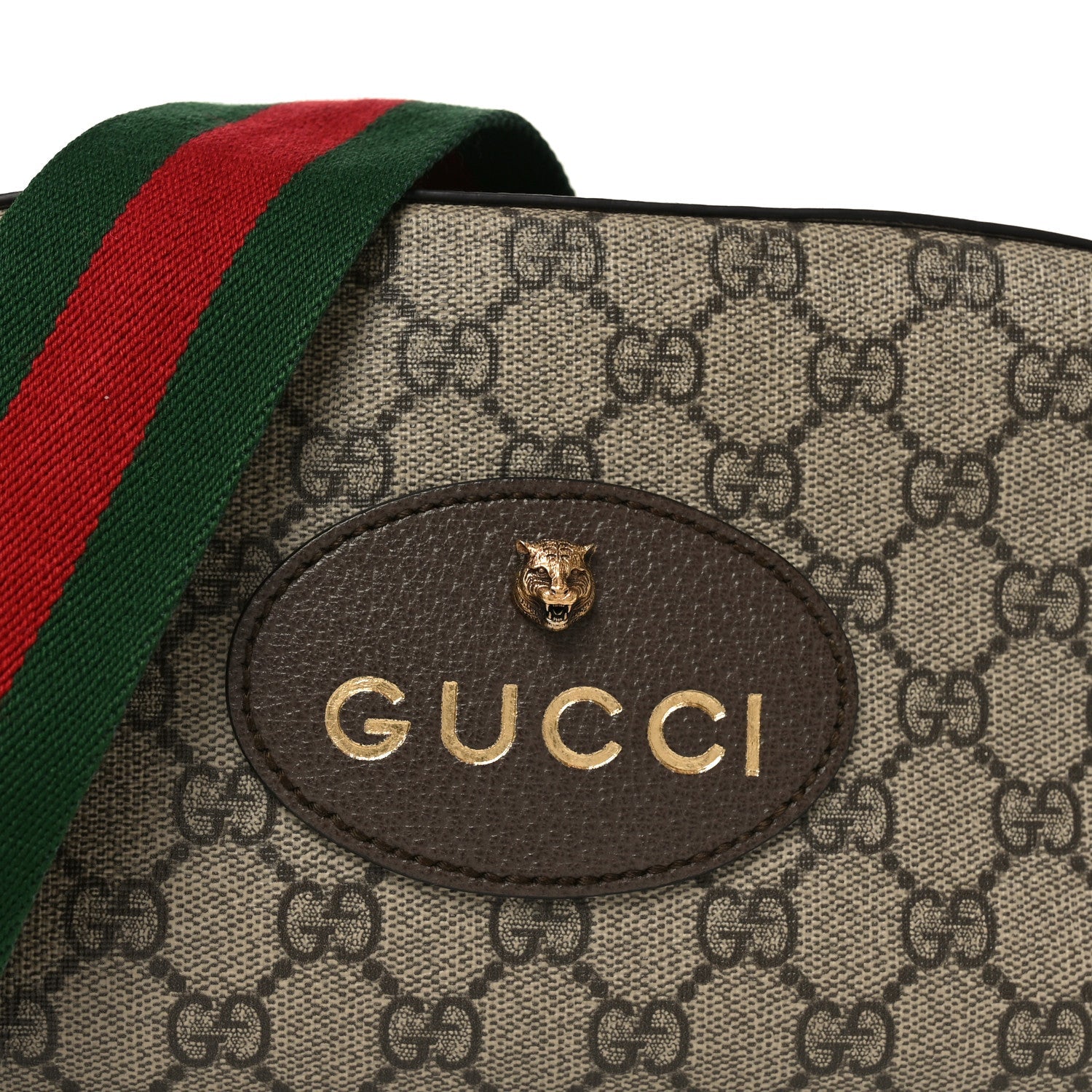Gucci GG Supreme Monogram Web Neo Vintage Shoulder Bag Beige New Acero Crop