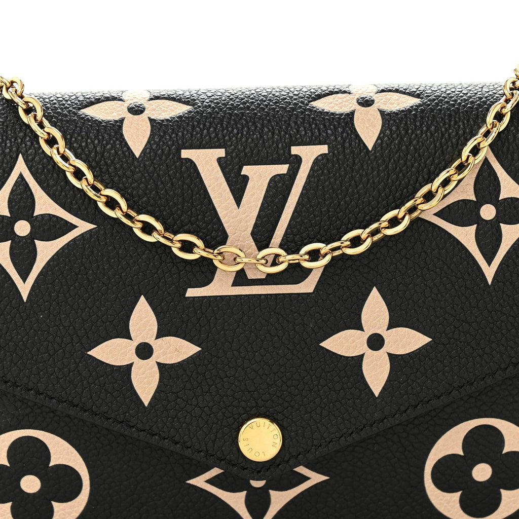 Louis Vuitton Empreinte Monogram Giant Felicie Pochette Black Beige