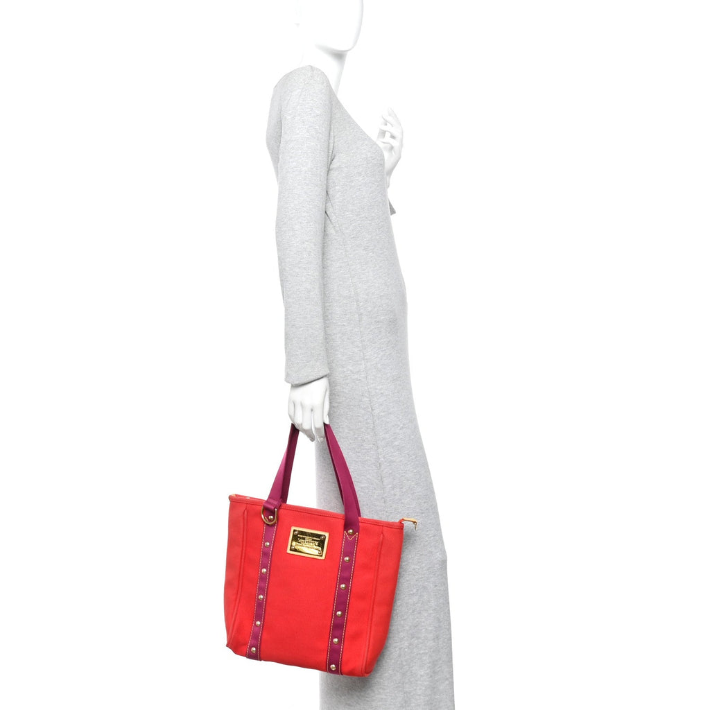 Louis Vuitton Toile Antigua Cabas MM Red Pink