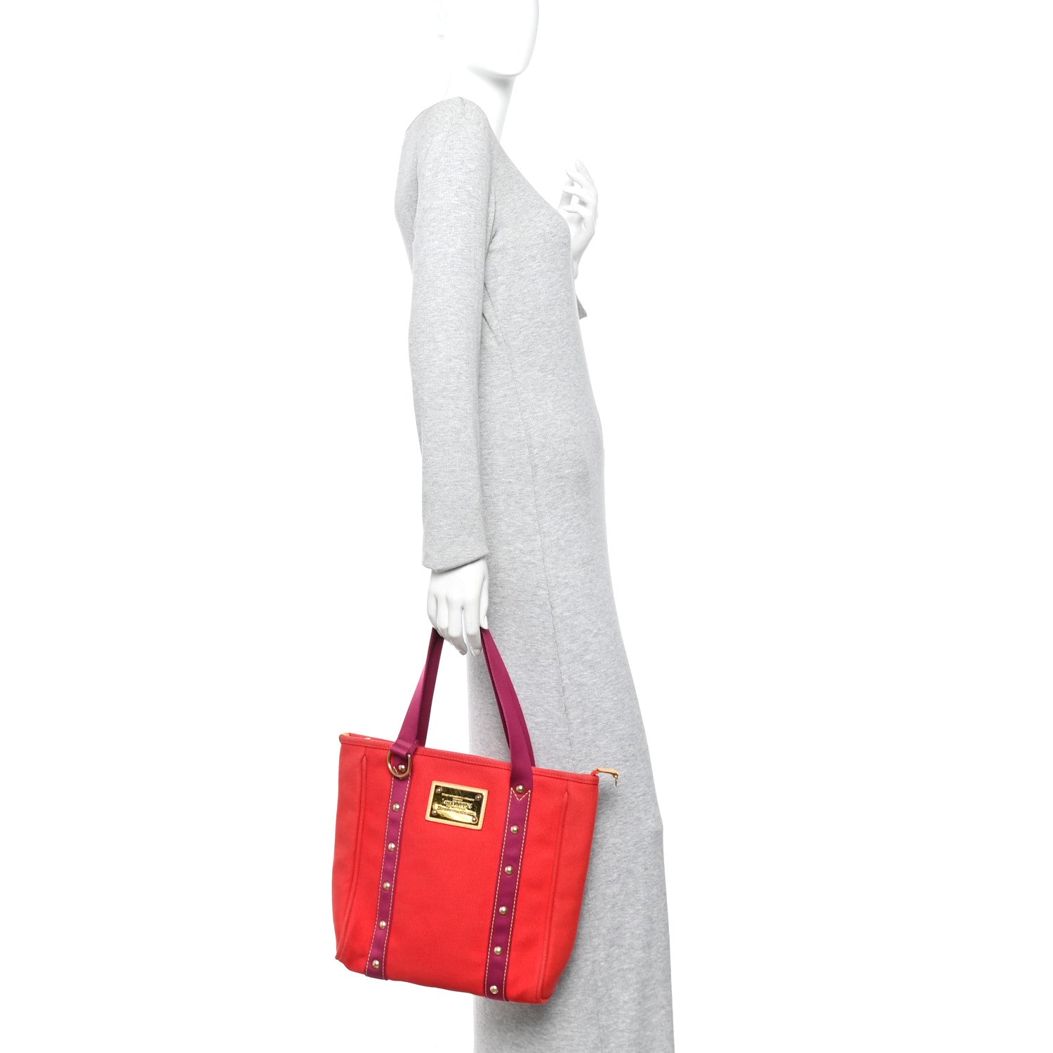 Louis Vuitton Toile Antigua Cabas MM Red Pink