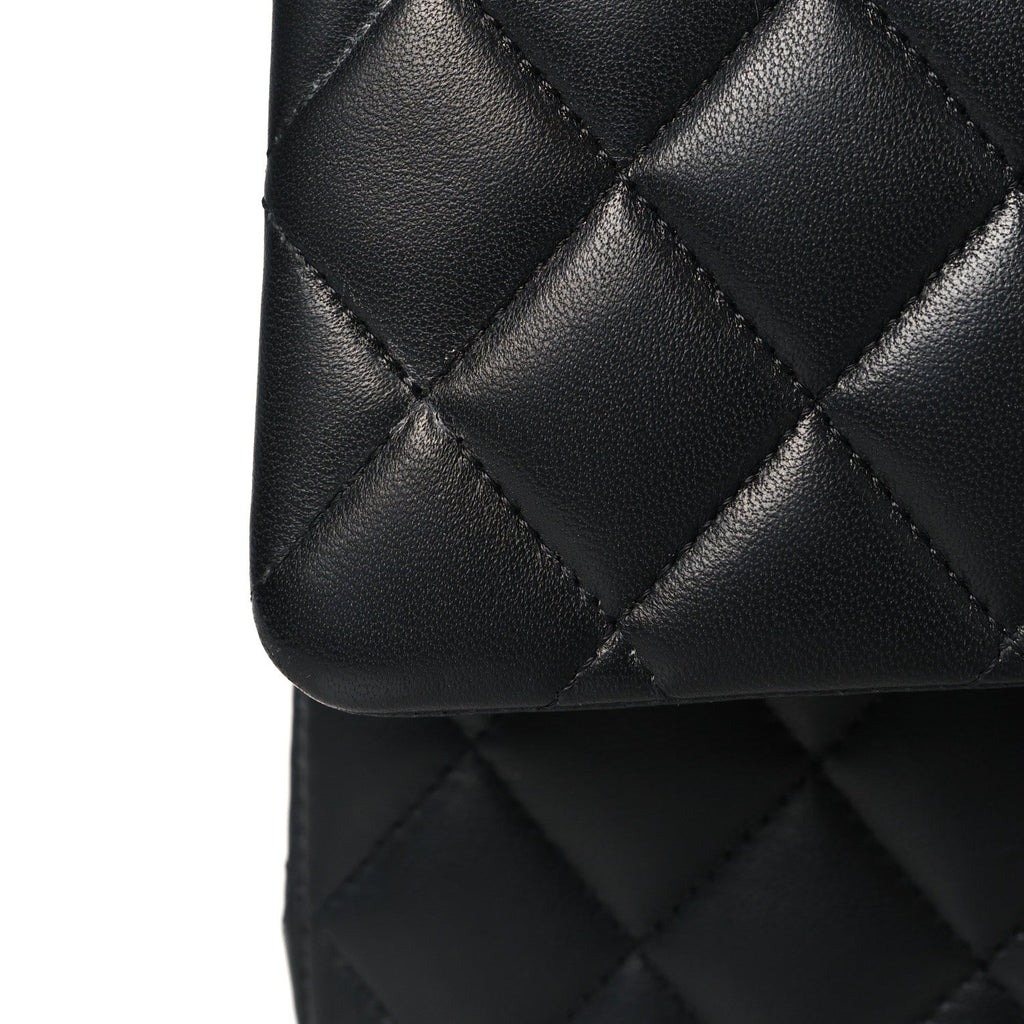 Chanel Lambskin Quilted Medium Double Flap Black