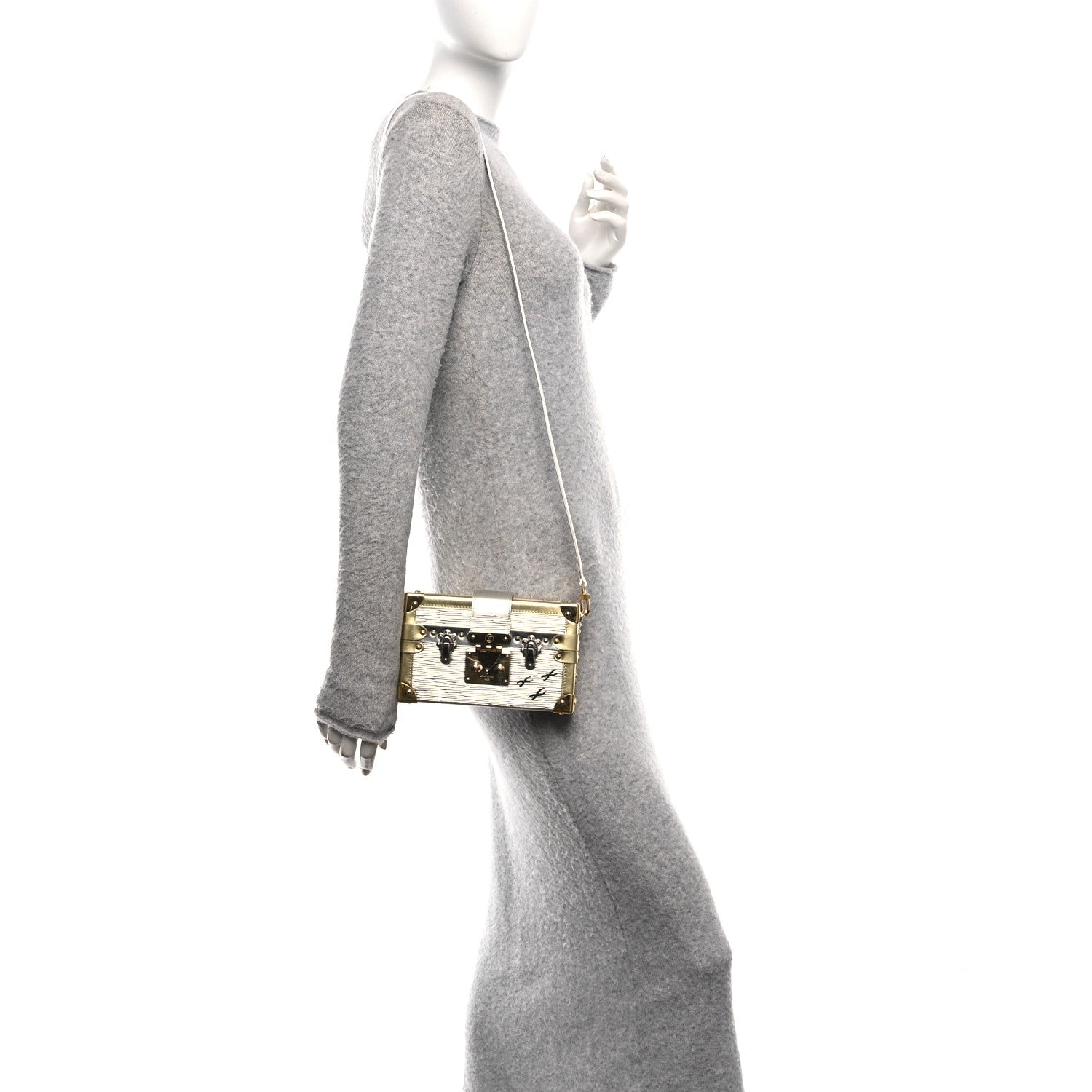 Louis Vuitton Metallic Epi Petite Malle Silver