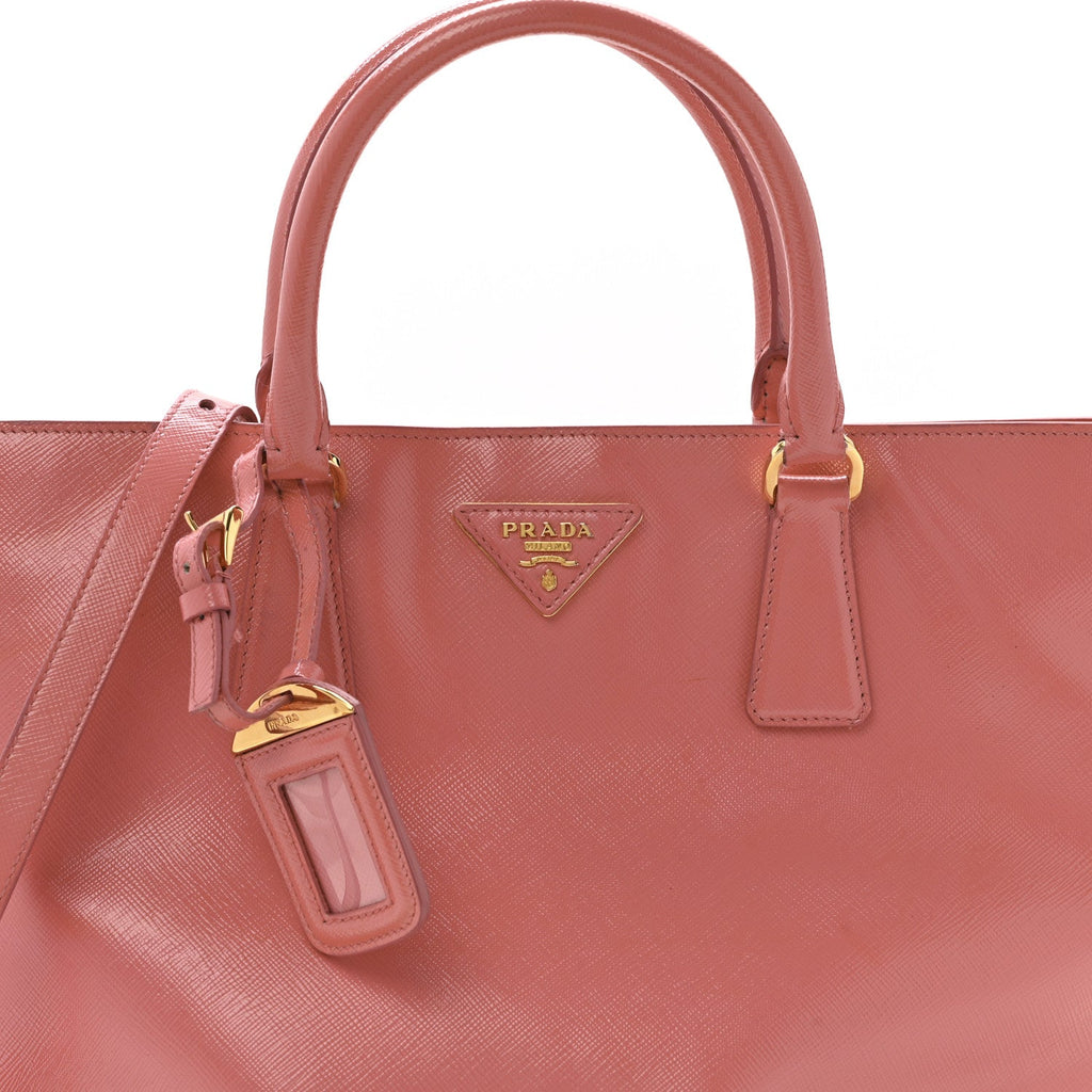 Prada Saffiano Vernice Galleria Shopping Tote Begonia