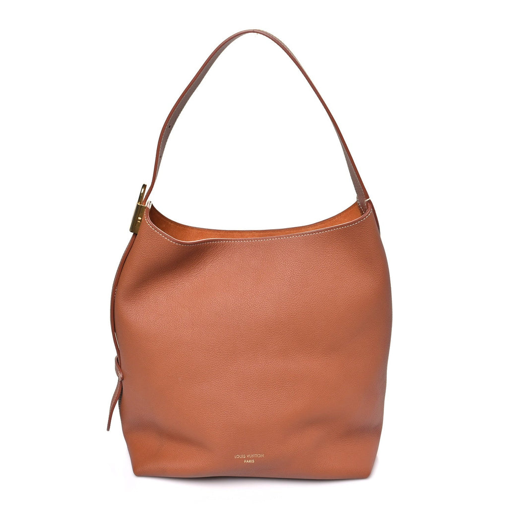 Louis Vuitton Grained Calfskin Low Key Hobo MM Cognac