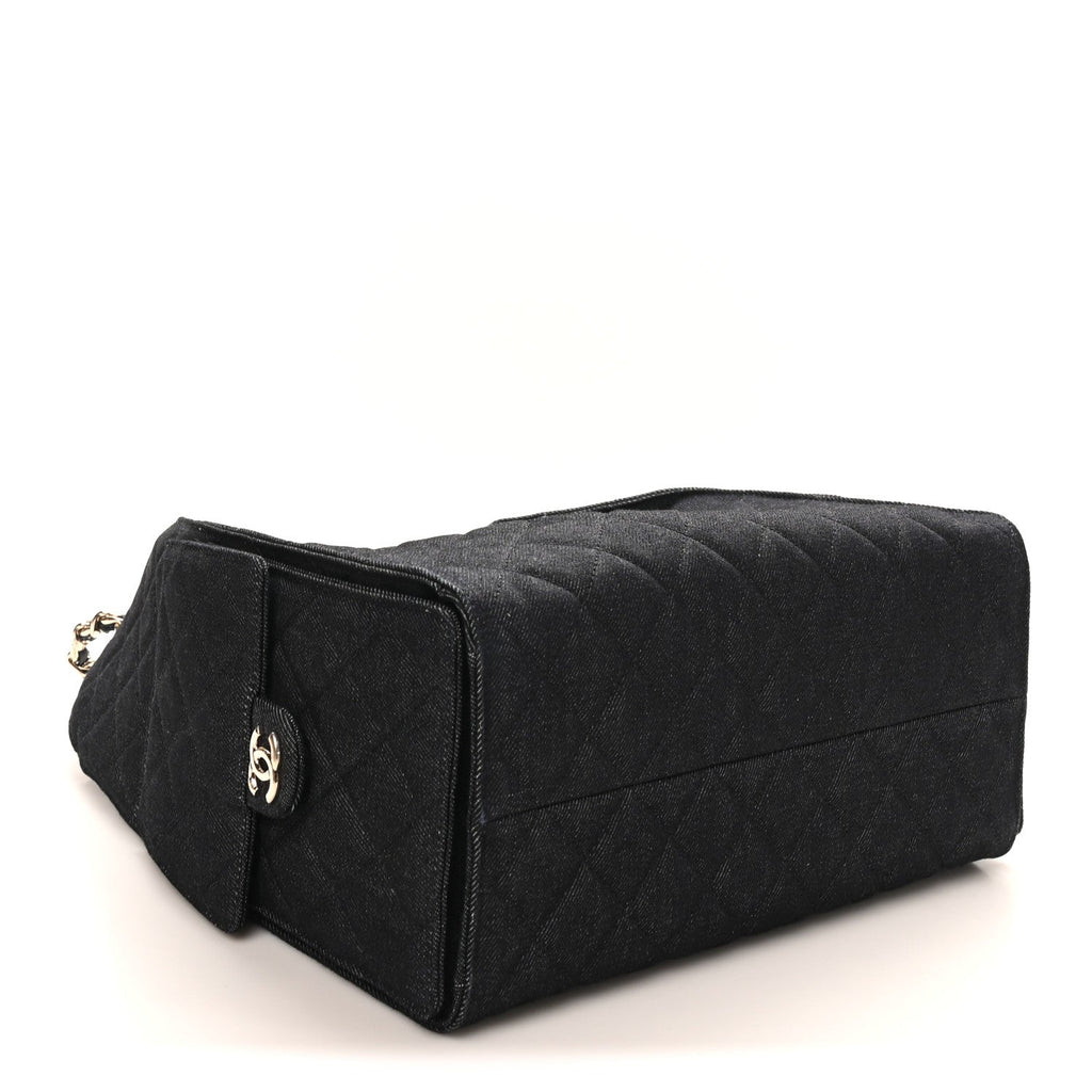 Chanel Denim Quilted Medium Chanel 25 Handbag Dark Blue