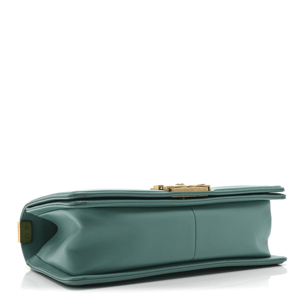 Chanel Lambskin Quilted Medium Boy Flap Green